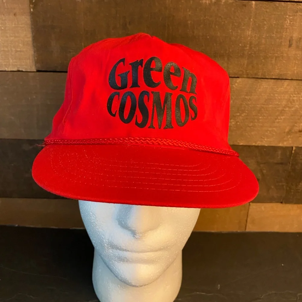 Green‎ Cosmos Vintage Red Trucker Hat No Problem Cap.